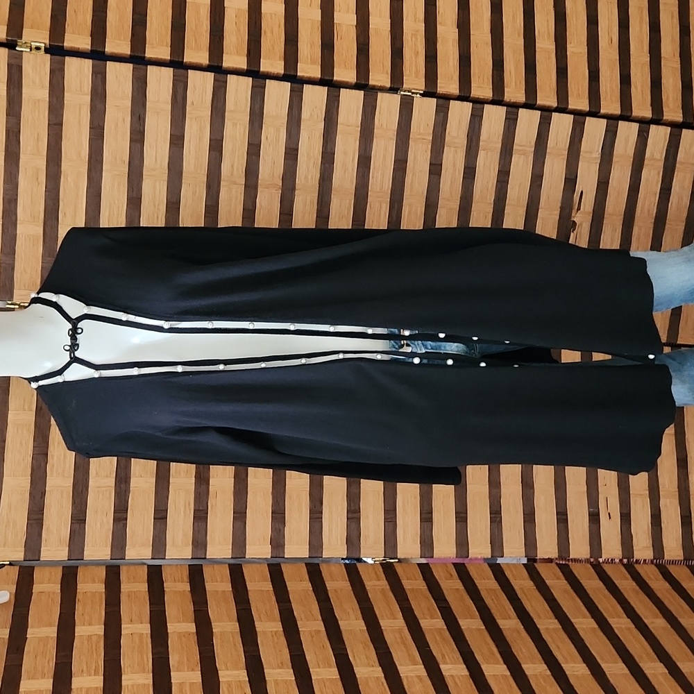 Duster lined pearl lapel part cashmere